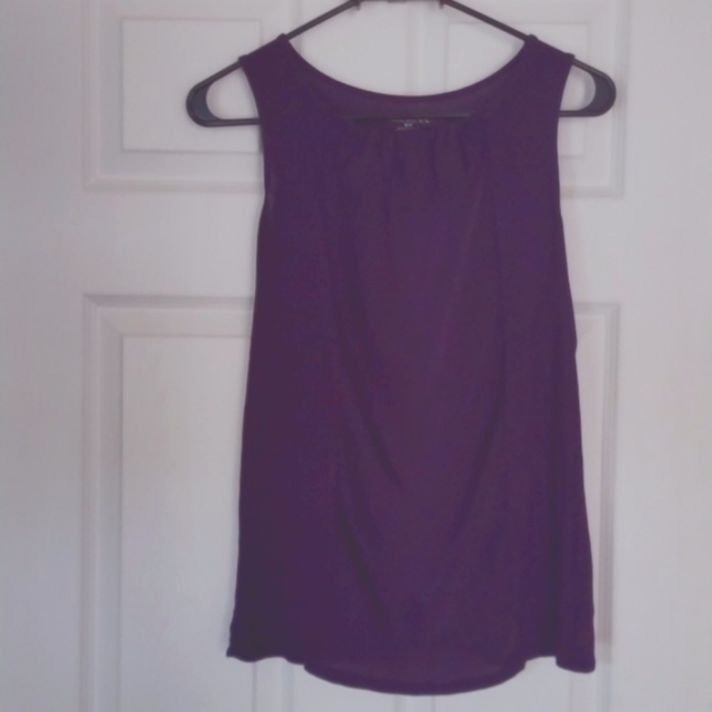 Royal Purple Merona Tank Top with Silky Gathered Front Detail